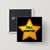 ster, Hall, Monitor Vierkante Button 5,1 Cm (Voorkant /achterkant)