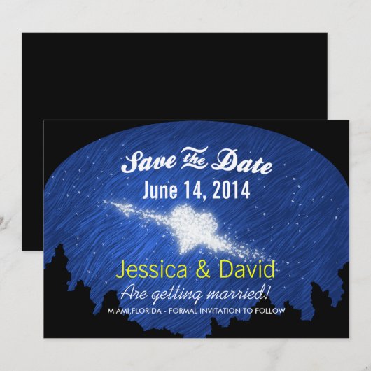 Ster Hart in de Sterrennacht Save the Date Kaarten (Voorkant / Achterkant)