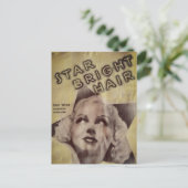 Ster Helder Haar Retro Advertentie Briefkaart (Staand voorkant)