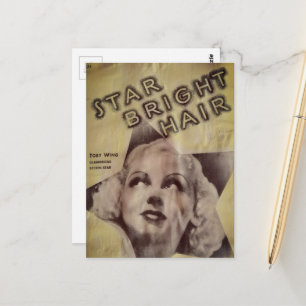 Ster Helder Haar Retro Advertentie Briefkaart