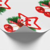 Ster, Holly en Bells Ornament Inpakpapier (Hoek)