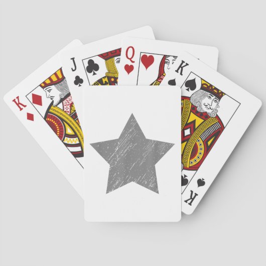 Ster in distressed grijs vintage ster pokerkaarten (Achterkant)