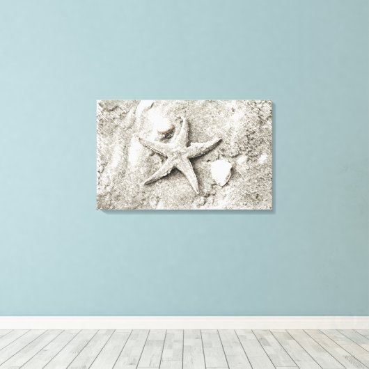 Ster in het Zand Canvas Afdruk (Insitu (Houten vloer))