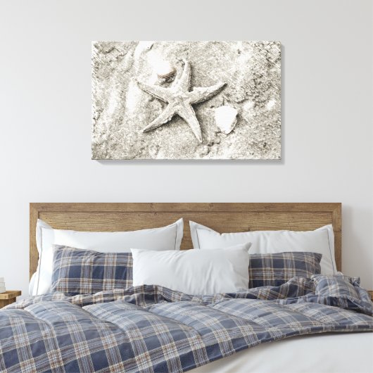 Ster in het Zand Canvas Afdruk (Insitu (Slaapkamer))