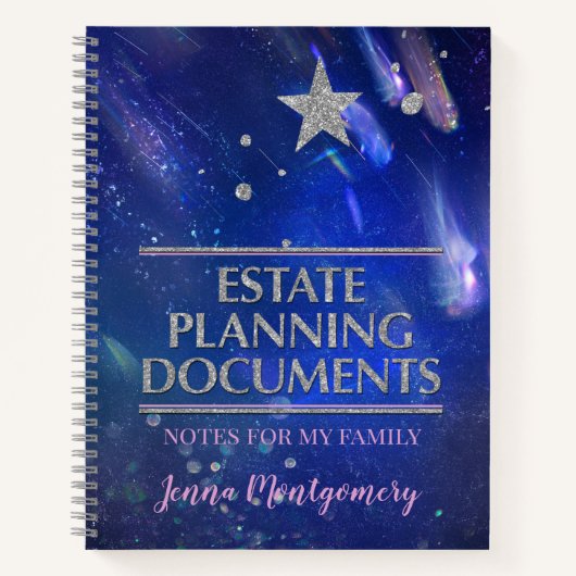 Ster in Night Sky Estate Planning Notitieboek (Voorkant)