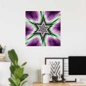 Ster in Paars en groen Poster (Thuiskantoor)