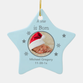 Ster Is Geboren Gepersonaliseerde Foto Ornament (B