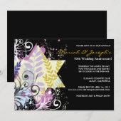 Ster Joods Huwelijk Jubileum Feest Uitnodiging (Voorkant / Achterkant)