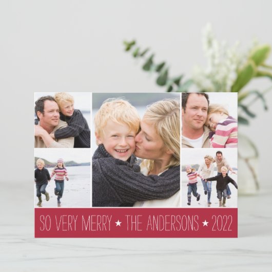 Ster | Kerst Foto Collage Kaart (Staand voorkant)