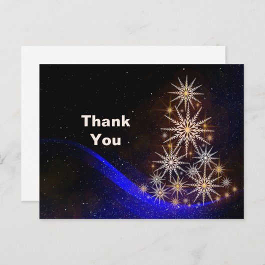 Ster kerstboom Dank je Briefkaart (Voorkant / Achterkant)