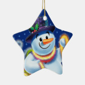 Ster Kerstboom decoratie Snowman & tinsel. (Rechts)
