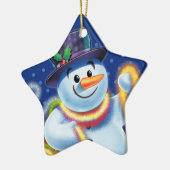 Ster Kerstboom decoratie Snowman & tinsel. (Links)