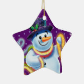 Ster Kerstboom decoratie Snowman & tinsel. (Rechts)