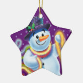 Ster Kerstboom decoratie Snowman & tinsel. (Links)