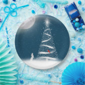 Ster kerstboom en maan papieren bordje (Feest)