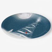 Ster kerstboom en maan papieren bordje (Gekanteld)