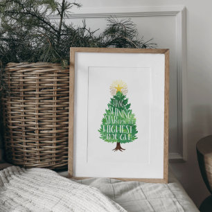 Ster kerstboomschildering — Kunstafdrukken Poster