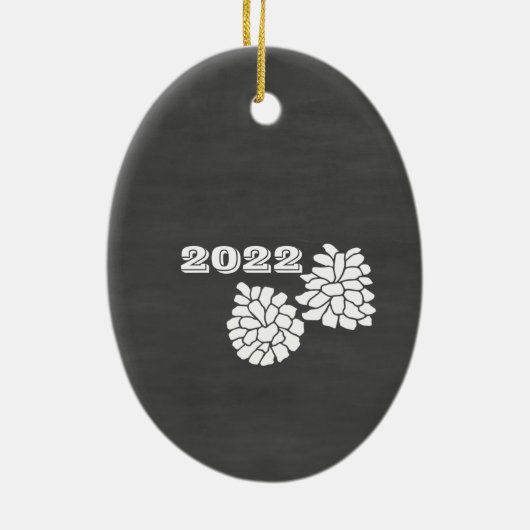 Ster kerstboomschors keramisch ornament (Achterkant)