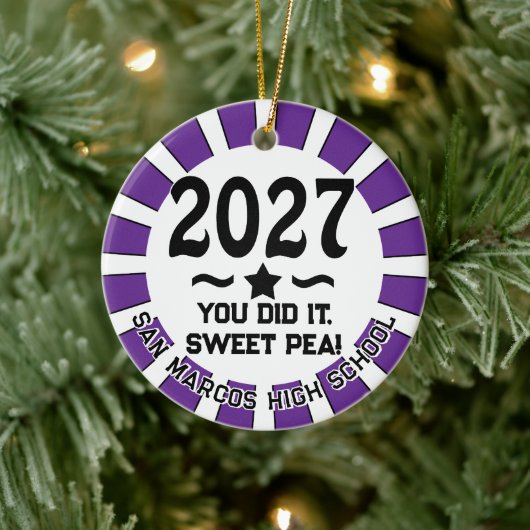 Ster Klas van 2027 Foto Afstuderen Keramisch Ornament (Boom)