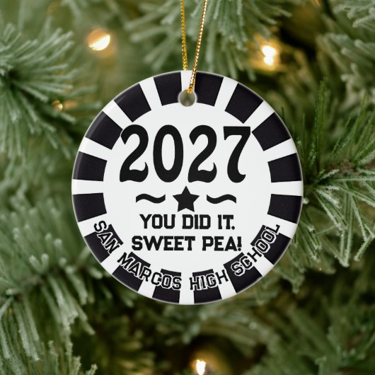 Ster Klas van 2027 Foto Afstuderen Keramisch Ornament (Boom)