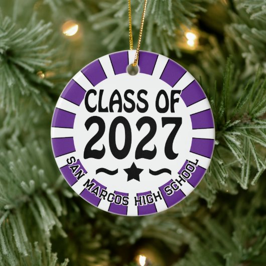 Ster Klas van 2027 Foto Afstuderen Keramisch Ornament (Boom)