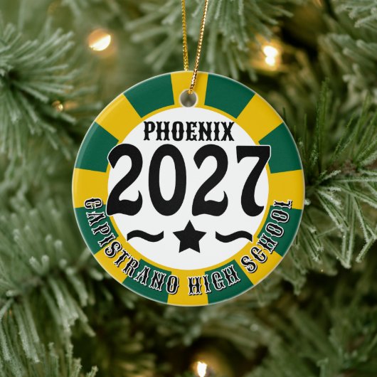Ster Klasse van 2027 Foto Afstuderen Keramisch Ornament (Boom)