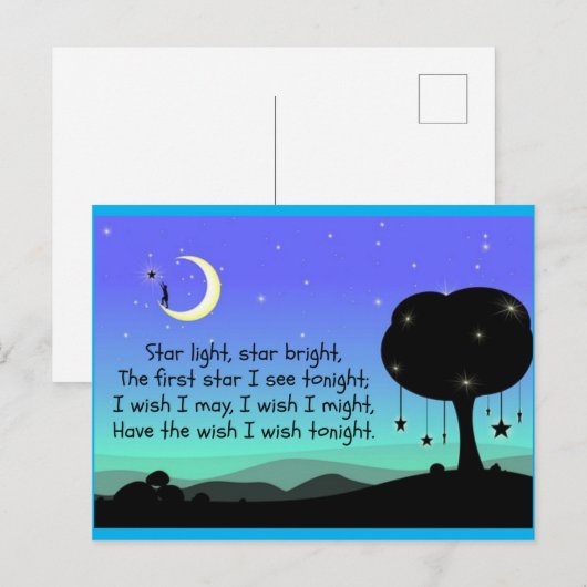 Ster licht, Star Bright Briefkaart (Voorkant / Achterkant)