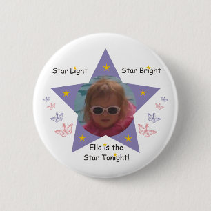 Ster licht, Star Bright Ronde Button 5,7 Cm