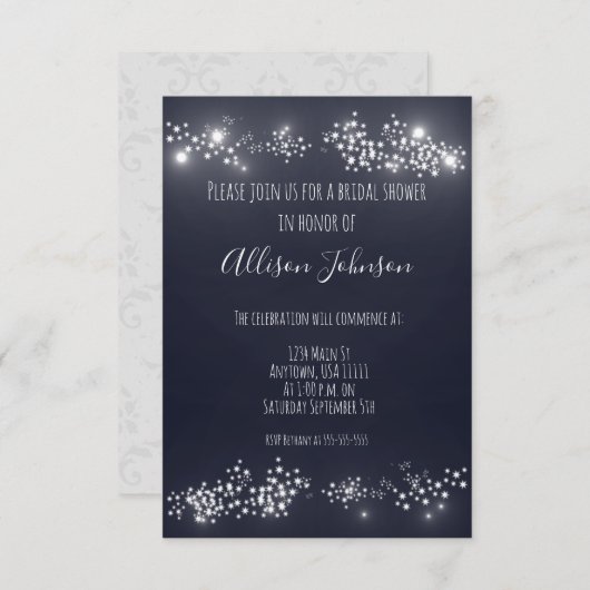 Ster Light Bridal Shower Kaart (Voorkant / Achterkant)