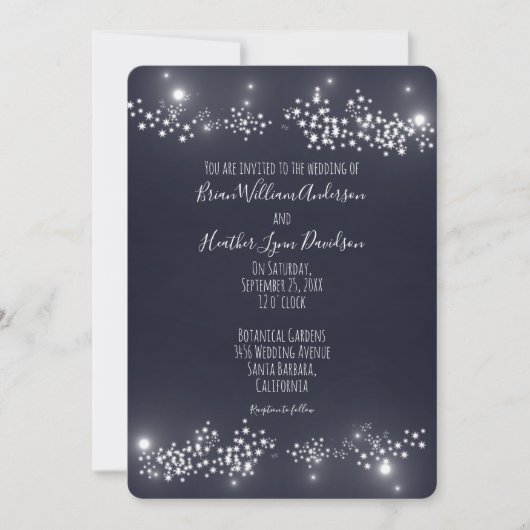 Ster Light Wedding Invitation Kaart (Voorkant)