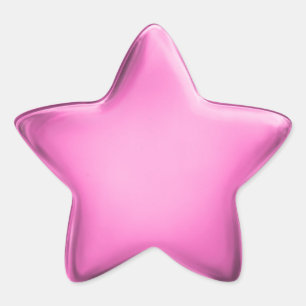 Ster Maatwerk Premium 3D Blanco Prijsmedaille Roze Sticker