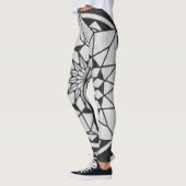 Ster Mandala breien zwart & wit Leggings (Links)