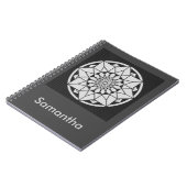 Ster Mandala breien zwart & wit Notitieboek (Linkerzijde)