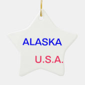 Ster met alaska en juneau erop. keramisch ornament (Voorkant)