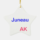Ster met alaska en juneau erop. keramisch ornament (Achterkant)