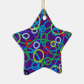 Ster met cirkels voor persoonlijk kerstfeest keramisch ornament (Rechts)