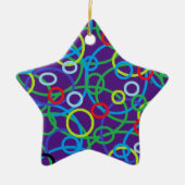 Ster met cirkels voor persoonlijk kerstfeest keramisch ornament (Voorkant)
