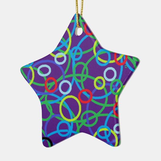 Ster met cirkels voor persoonlijk kerstfeest keramisch ornament (Links)