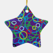 Ster met cirkels voor persoonlijk kerstfeest keramisch ornament (Achterkant)