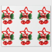 Ster met Holly inpakpapier (Vlak)