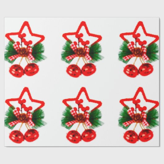 Ster met Holly inpakpapier (Vlak)