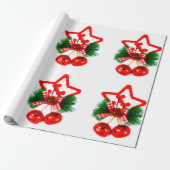 Ster met Holly inpakpapier (Uitgerold)