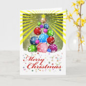 Ster met kerstcadeautjes Ornamenten Kaart (Gele Bloem)