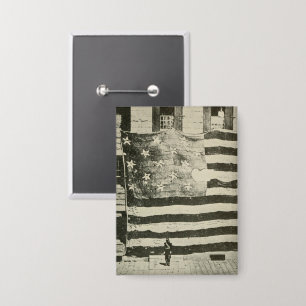 Ster met sterren: Amerikaanse vlag tentoongesteld Button