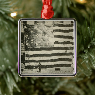 Ster met sterren: Amerikaanse vlag tentoongesteld Metalen Ornament