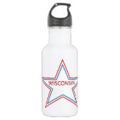 Ster met Wisconsin erin. Waterfles (Voorkant)