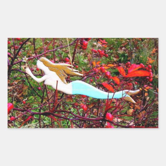 ster met zeemeermin rechthoekige sticker (Voorkant)