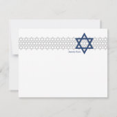 Ster Mitzvah Blue Hartelijk dank Bedankkaart (Achterkant)