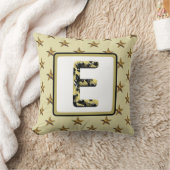 Ster Monogram Goud Zwart Initiaal Elegant Kussen (Deken)