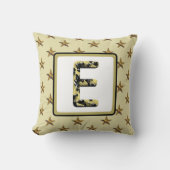 Ster Monogram Goud Zwart Initiaal Elegant Kussen (Voorkant)